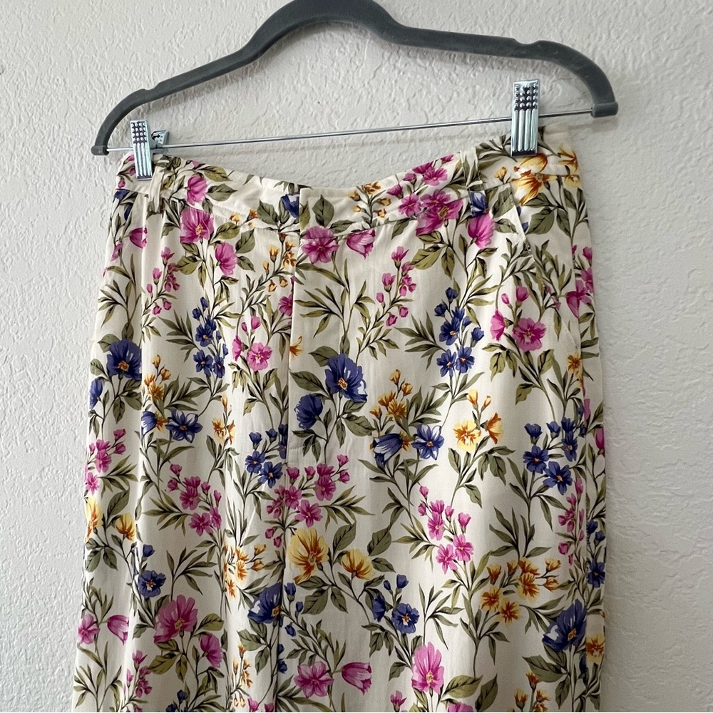 En Saison Valeria Trouser Floral Anthropologie Tencel Linen Blend Women’s Medium - Picture 3 of 8